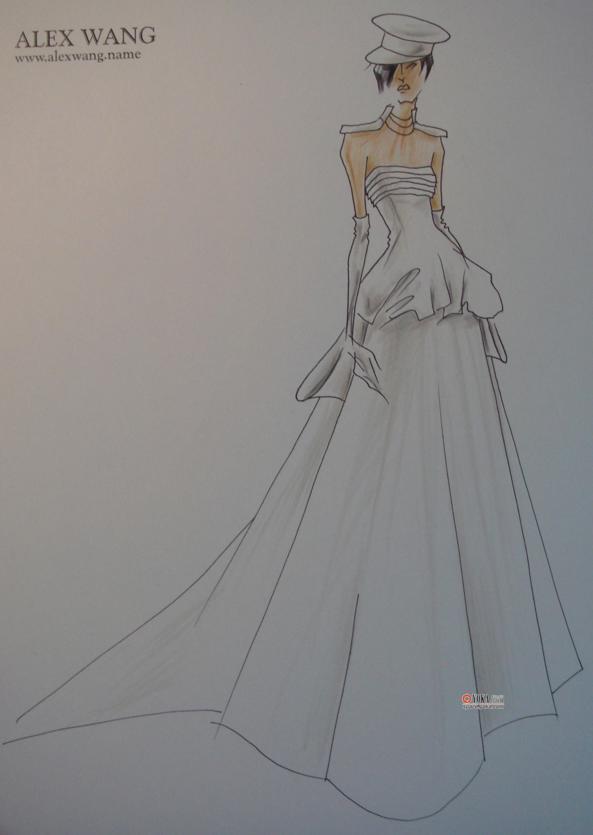 顶级服装设计师的奥运婚纱设计手稿